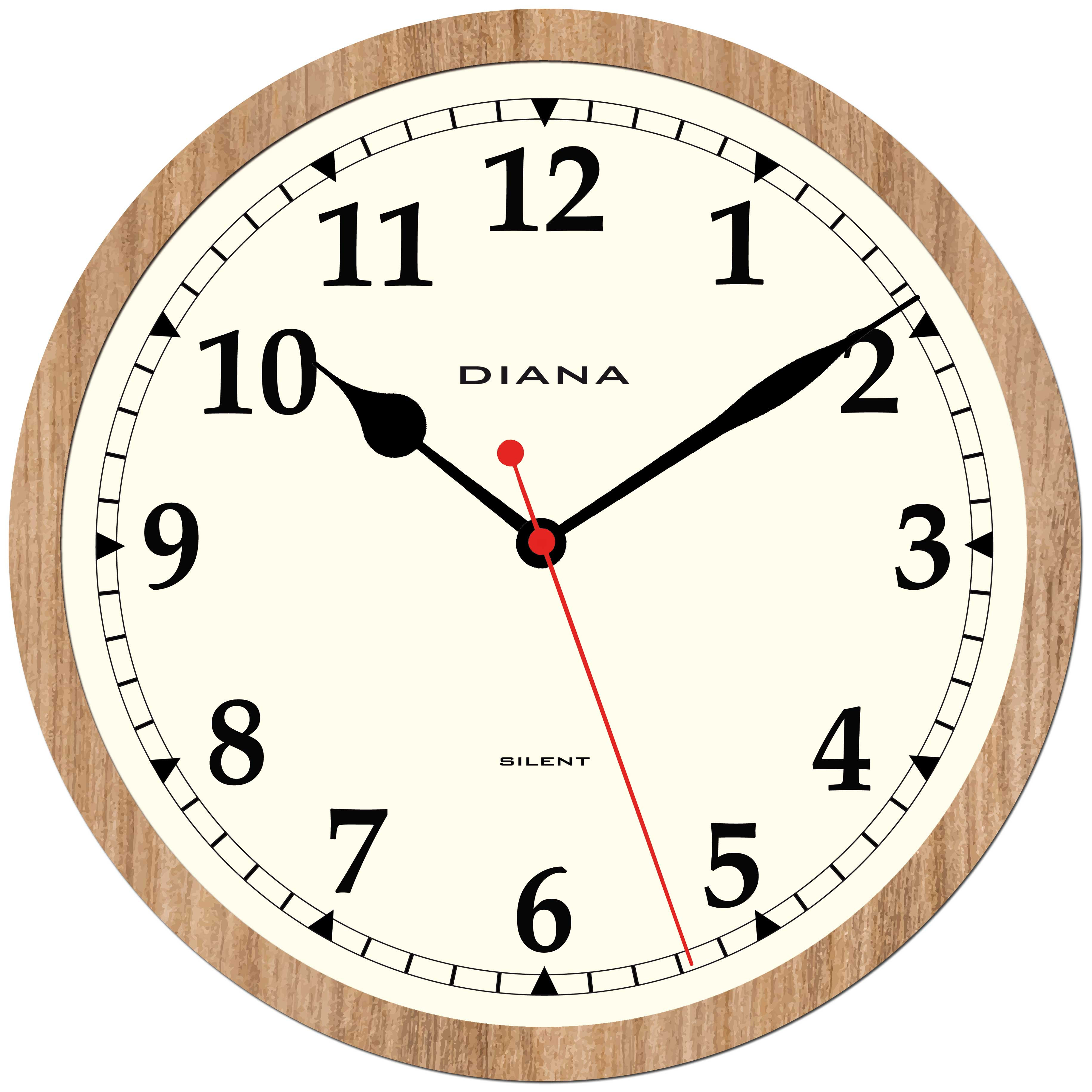 Orologio da parete Ø 30cm effetto legno con movimento silenzioso