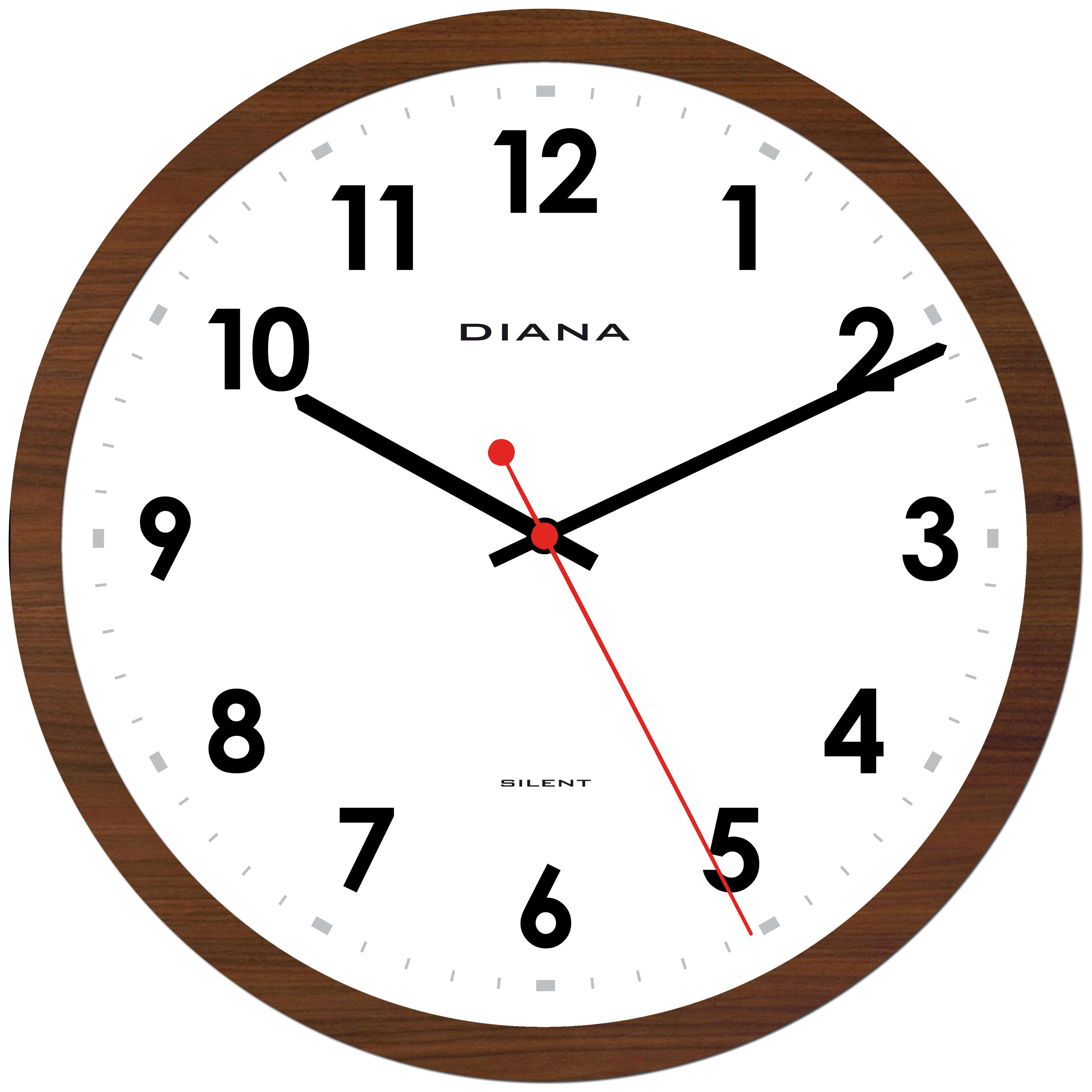 Orologio da parete Ø 30cm effetto legno con movimento silenzioso
