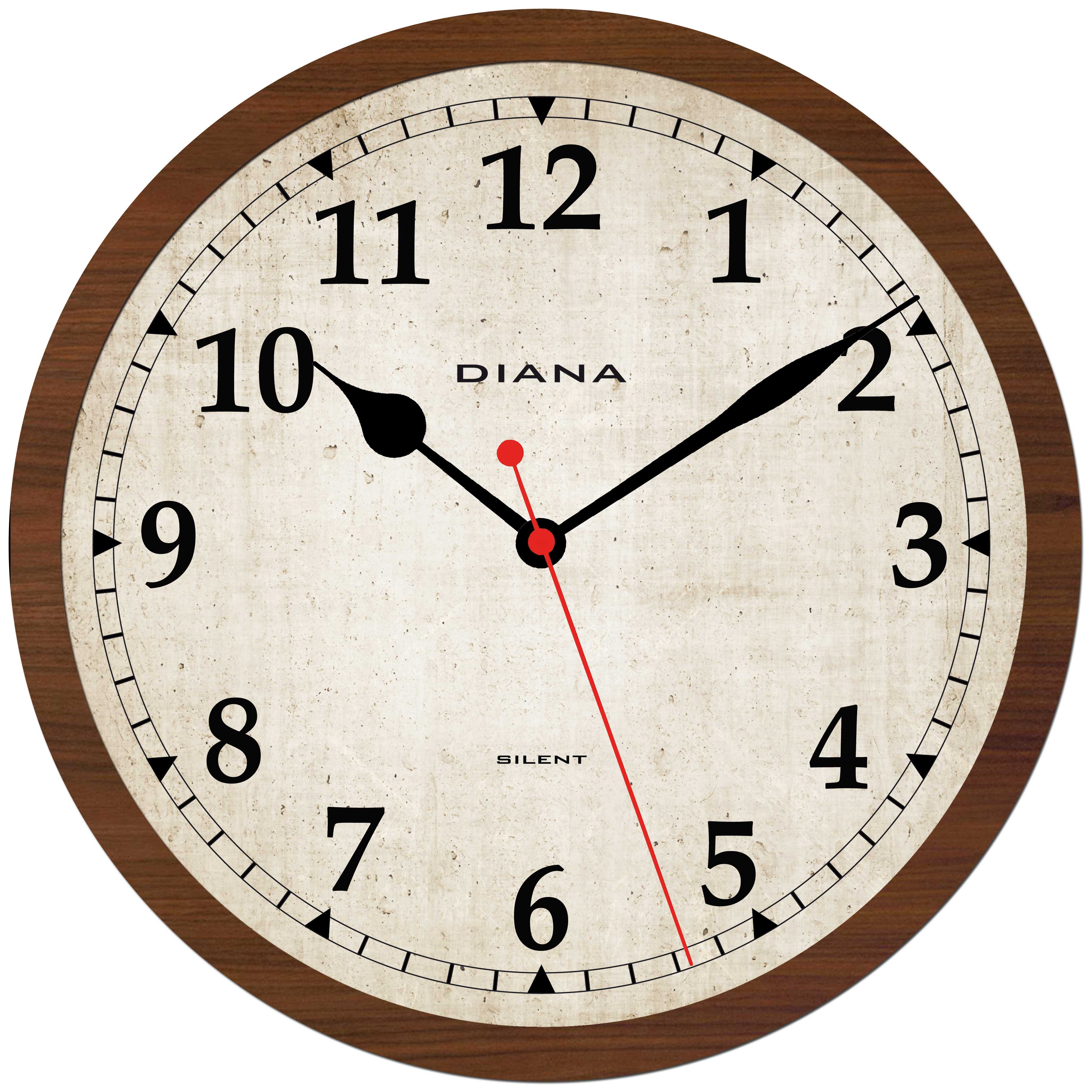 Orologio da parete Ø 30cm effetto legno invecchiato con movimento silenzioso