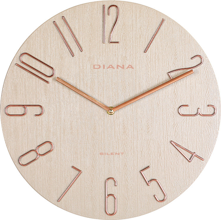 Orologio da parete Ø 30cm con movimento silenzioso e numeri in rilievo
