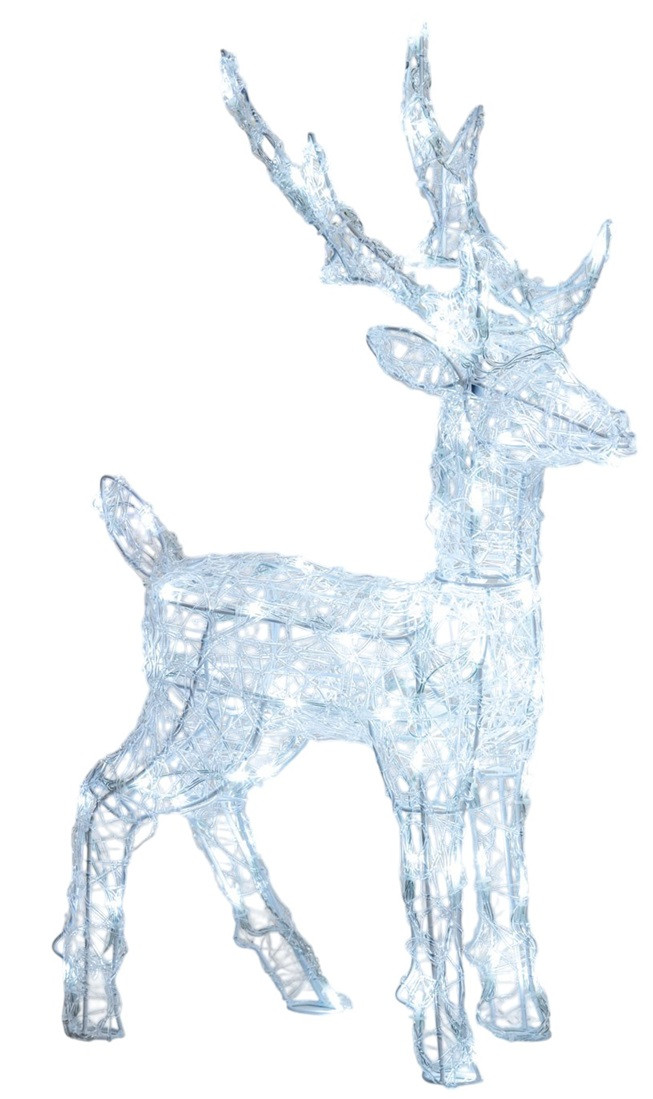 Renna 3D H.65cm 80 Dual LED luce bianca + luce fredda + misto SFN Acrilico Soft