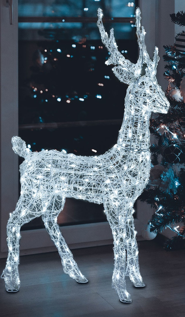 Renna 3D H105cm 180 Dual LED luce bianca + luce fredda + misto SFN Acrilico Soft