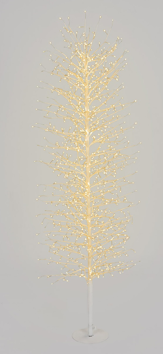 Albero TIGLIO SLIM 1,4mt Bianco con 1080 MicroLED bianco caldo