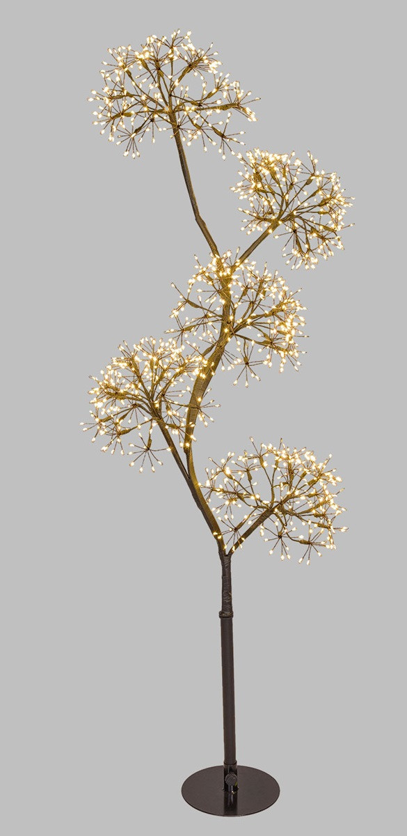 Albero 5 Sfere 1,2mt RICH Nero 1200MicroLED FD bianco caldo