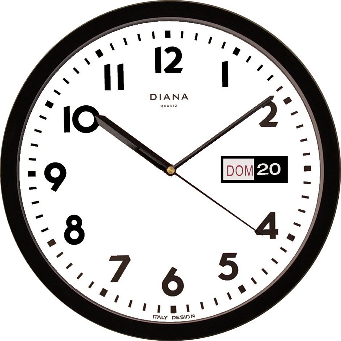 OROLOGIO PARETE D.32CM NERO CASSA IN PLASTICA