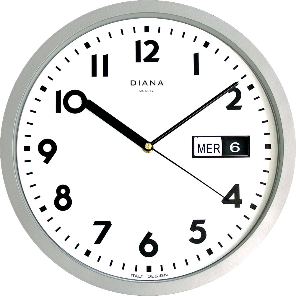 OROLOGIO PARETE D.32CM SILVER CASSA IN PLASTICA