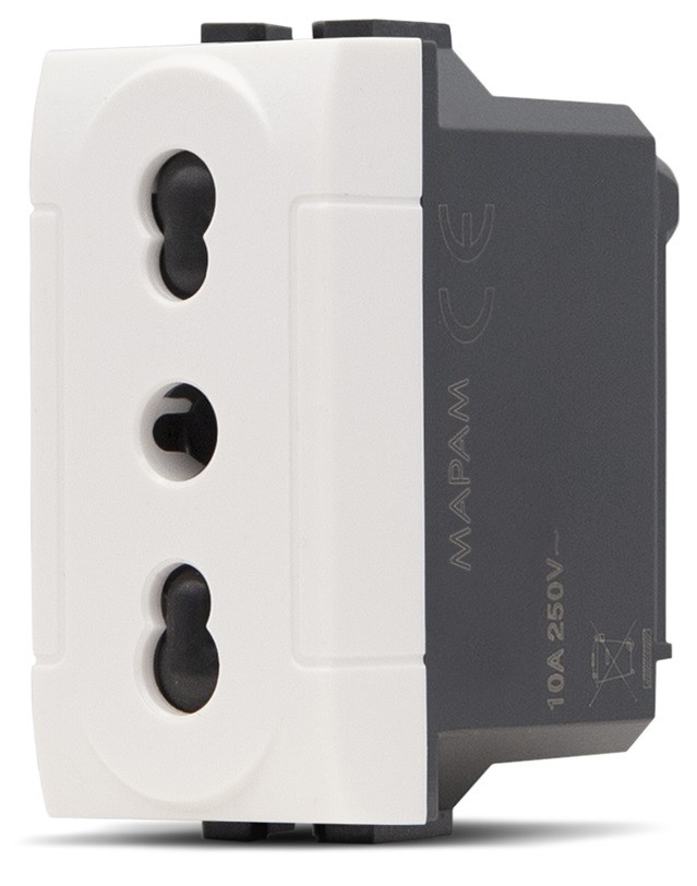 Presa Bipasso 10/16A Bianca compatibile con Living International Light