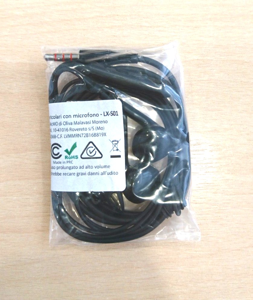 AURICOLARI CONTROLLO VOLUME NERO JACK 3,5