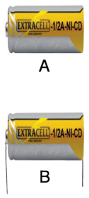 BATTERIA RICARIC. NI-CD 1,2V 1/2A 700MA C.TERM. L.27xD.17MM