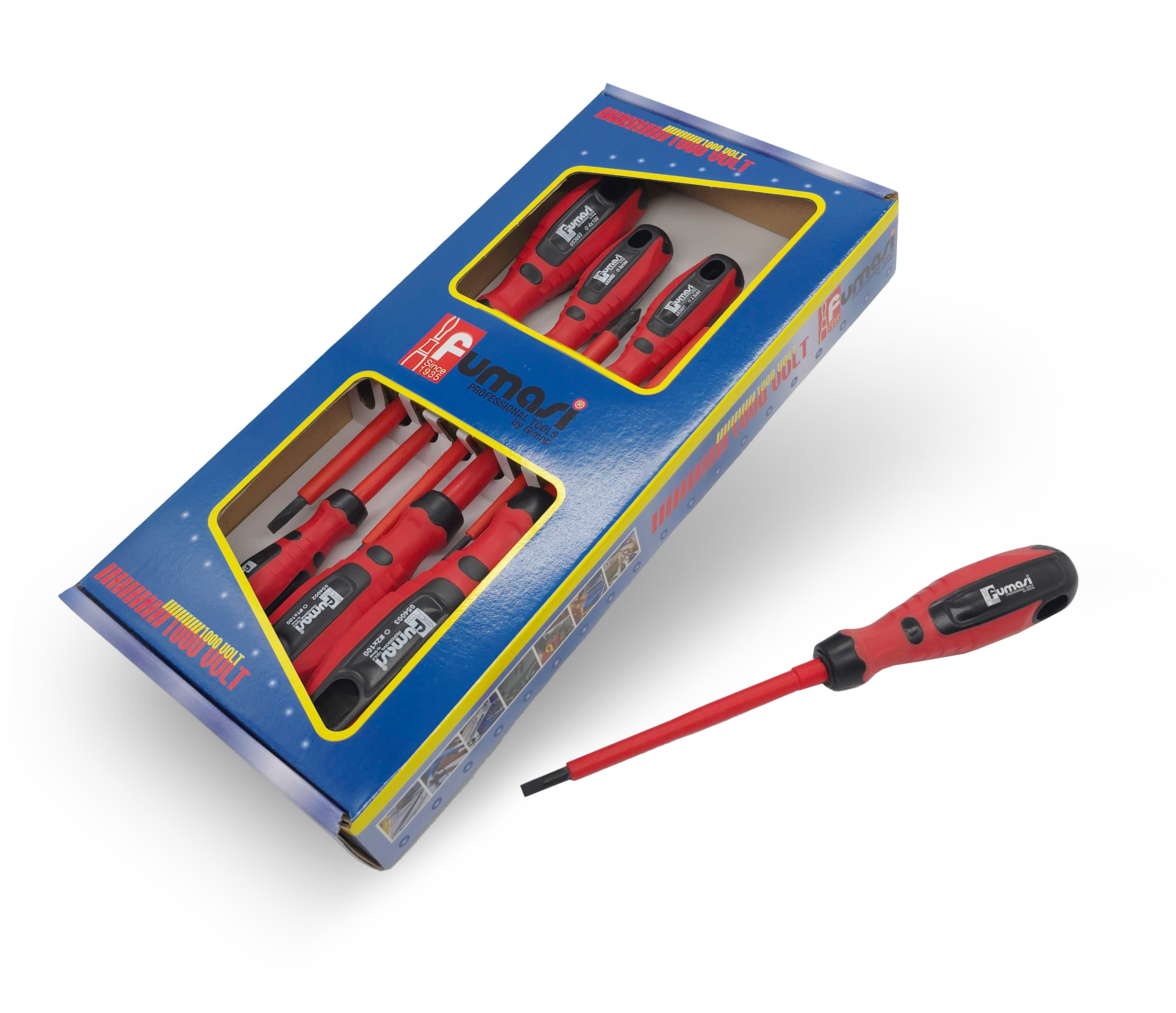 Serie 6pz giraviti isolati standard taglio e PH 1000V impugnatura bicomponente e punta brunita