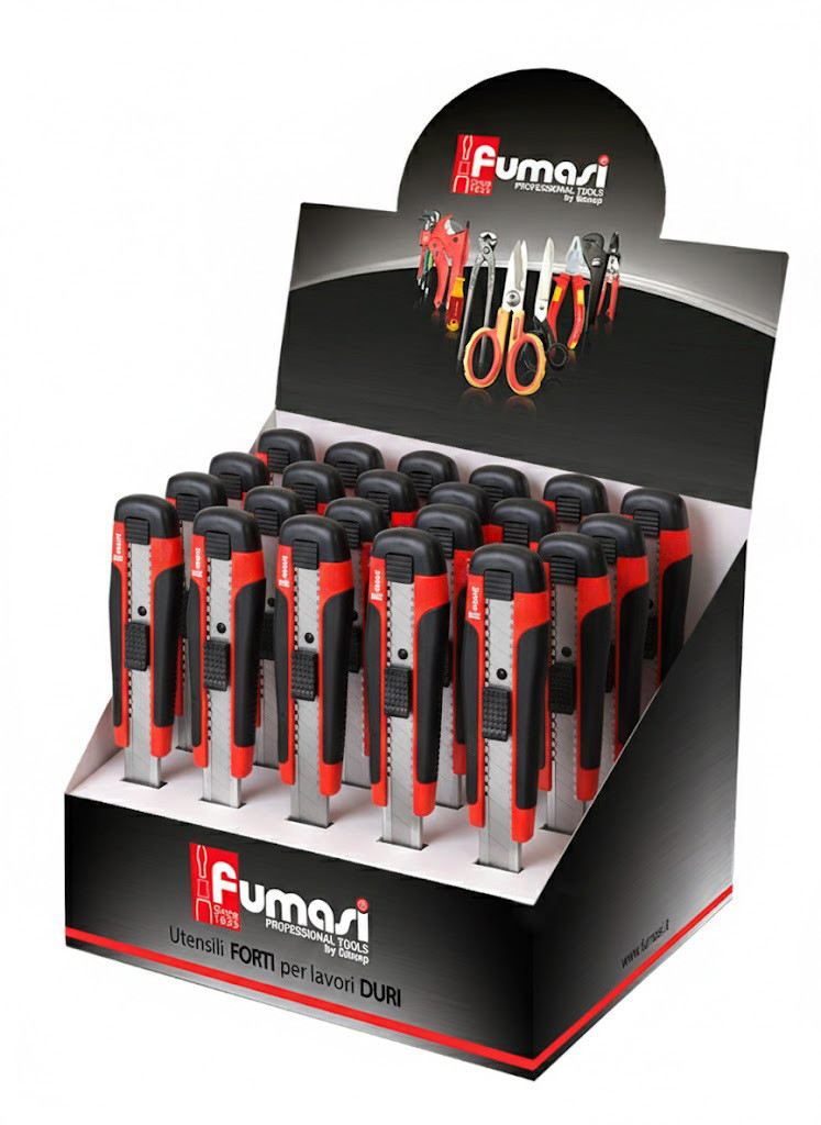 Espositore da banco con 24 CUTTER (232101) IN ABS 170mm