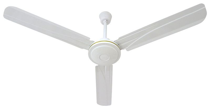Ventilatore da soffitto Ø 120cm in metallo con 3 pale, 3 velocità, telecomando e timer senza luce