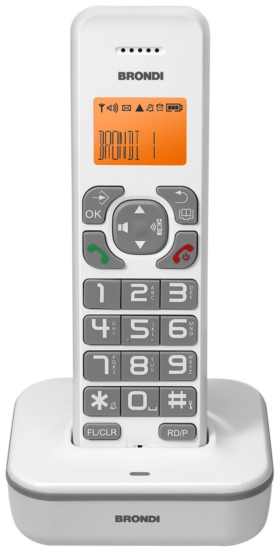 Telefono cordless senza fili BRAVO STAR Bianco BRONDI
