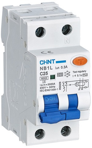Interruttore magnetotermico differenziale NB1L2/C6 1P+N 6A 30mA 6kA Curva C Tipo AC