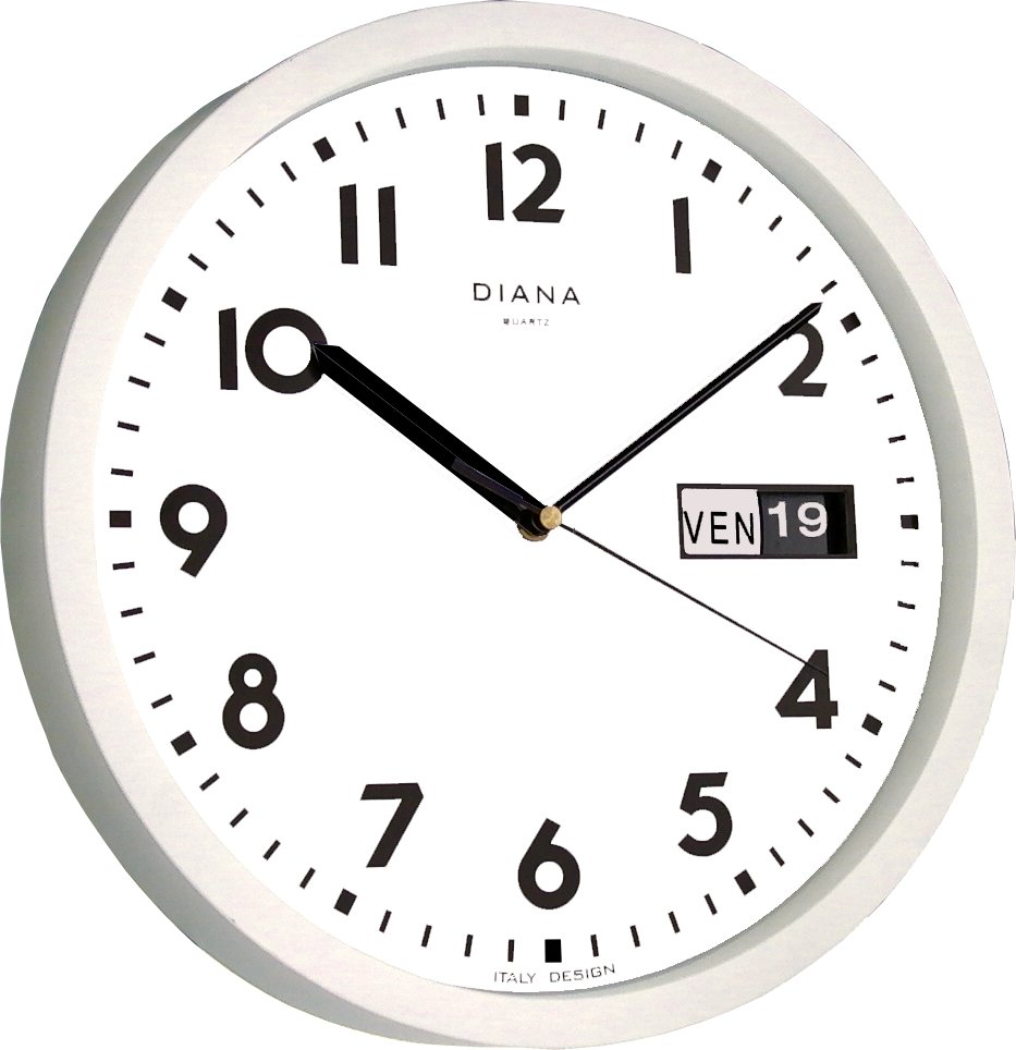 Orologio da parete Ø 32 con data: giorno e numero