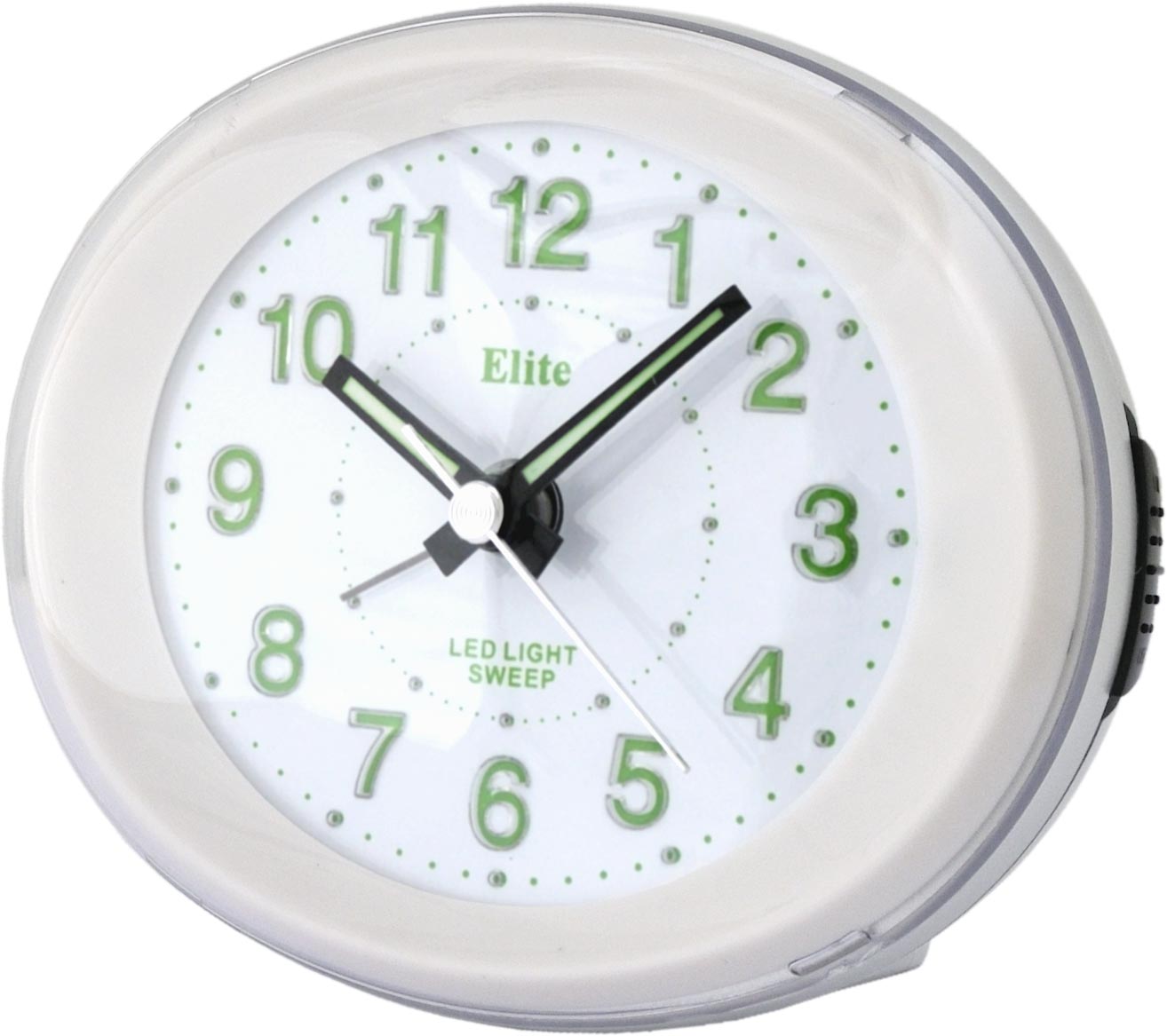 Sveglia con movimento silenzioso c/suoneria crescendo e ripetizione con illuminazione quadrante led verde