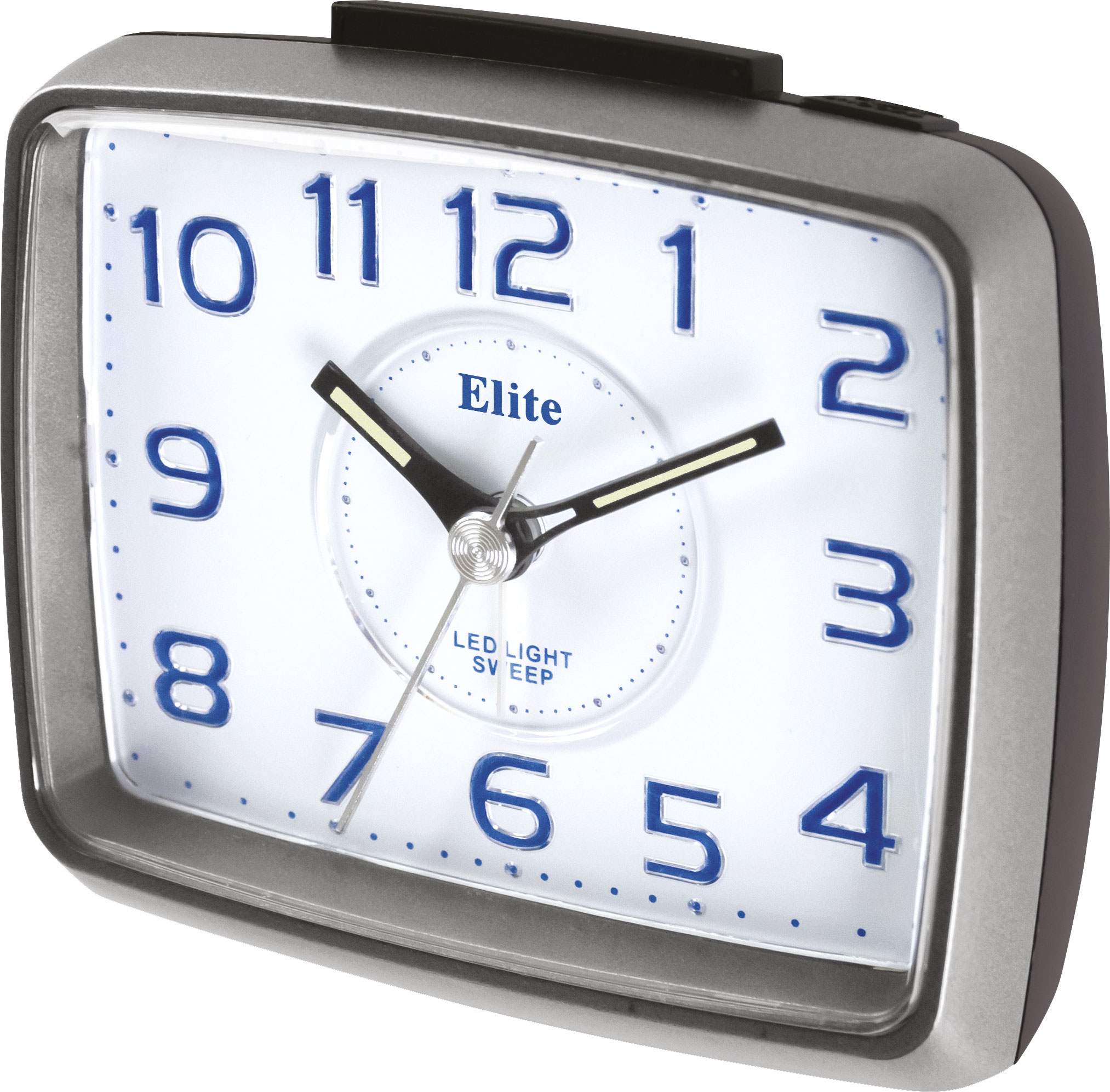 Sveglia con movimento silenzioso c/suoneria crescendo e ripetizione con illuminazione numeri quadrante led blu