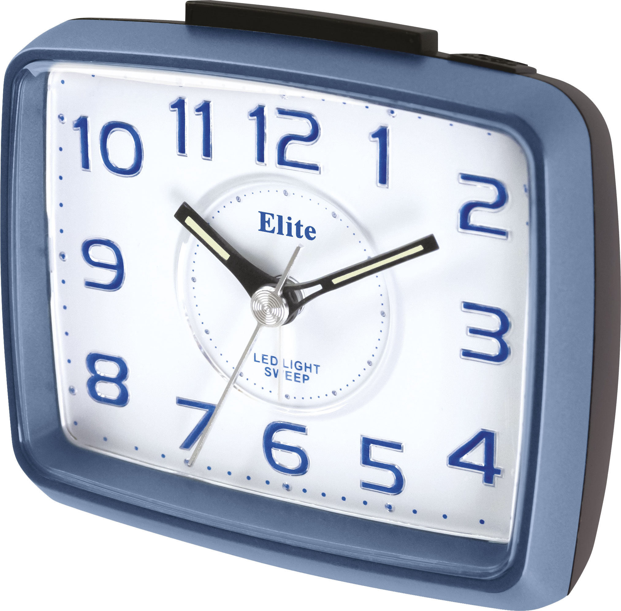 Sveglia con movimento silenzioso c/suoneria crescendo e ripetizione con illuminazione numeri quadrante led blu