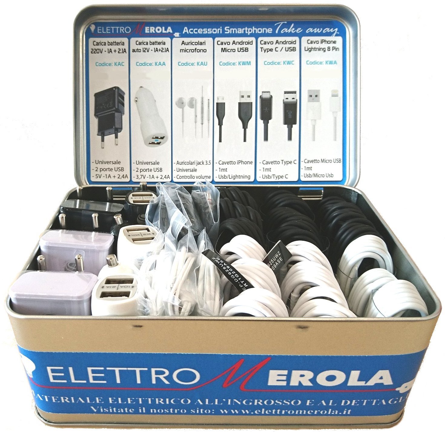 KIT BOX METALLO ACC. SMARTPHONE ANDROID/IPHONE/TABLET SMYLINE