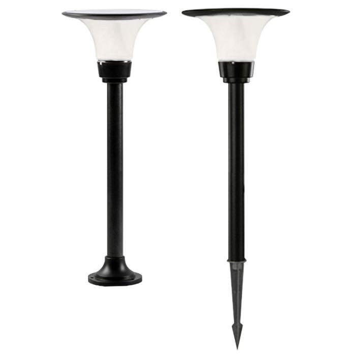 PALETTO A LED C/RICARICA SOLARE E-PATH TWIN WHITE4000K-3000K NERO