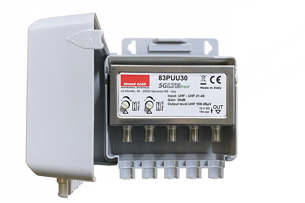 Amplificatore da palo x TV 2 ingressi UHF UHF 30dB
