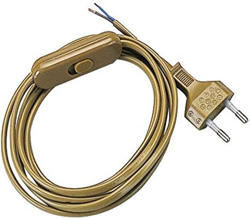 Cablaggio interruttore unipolare + spina 10A cavo 1,5mt sezione 2x0,7 Oro
