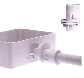Raccordo IP67 tubo-scatola Ø20 ad innesto rapido foro scatola Ø31