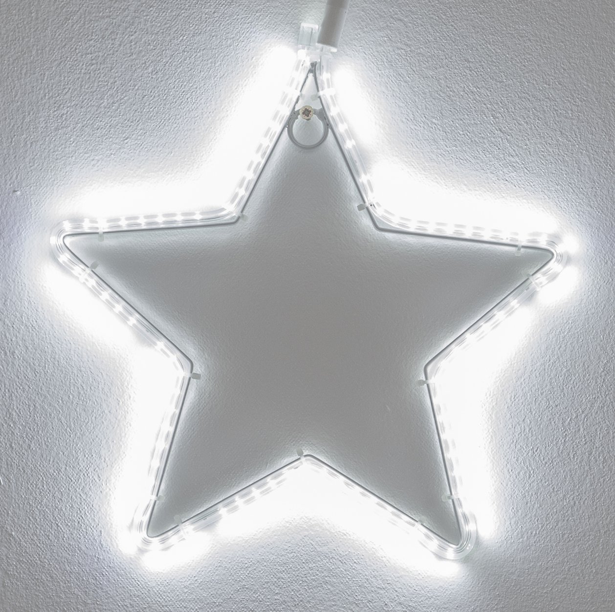 Stella Ø30cm con strip led bianco Flash automatico telaio in metallo verniciato bianco