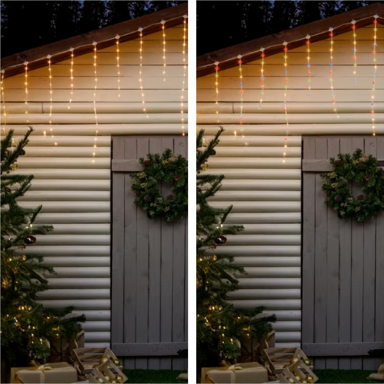 Tenda Ice Light 120 Led SMD Dual Color bianco caldo e multicolor 500xH80cm