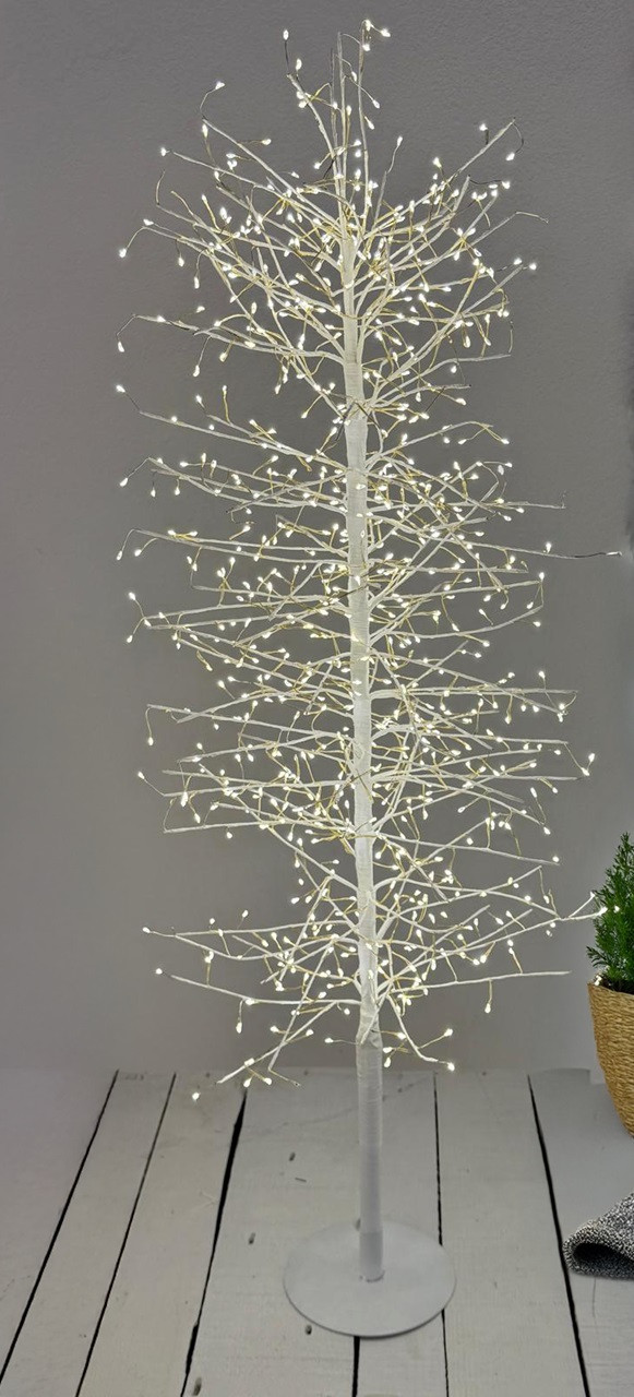 Albero TIGLIO SLIM 1,1mt Bianco con 792 MicroLED bianco caldo