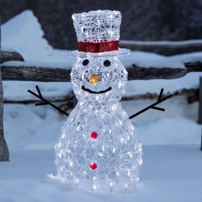 Pupazzo Neve 3D h.70cm 160 DualLED luce calda + luce fredda + mista AcrSoft