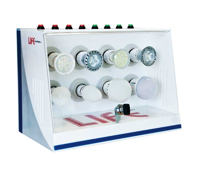 ESPOSITORE prova lampade LIFE PLEXIGLASS