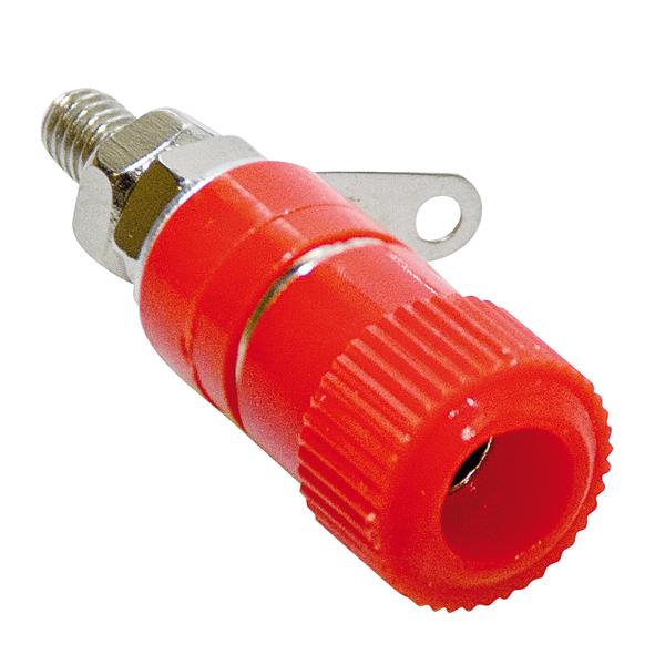 Presa Boccola Ø4mm da pannello 6A Rossa connettore banana