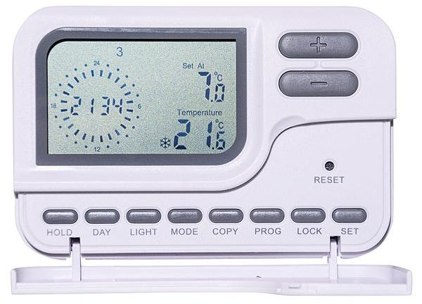 Cronotermostato digitale da parete settimanale a batteria retroilluminato blu