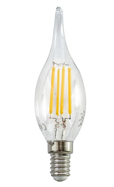 Lampada FILOLED fiamma colpo di vento trasparente 4,5W 2700°K