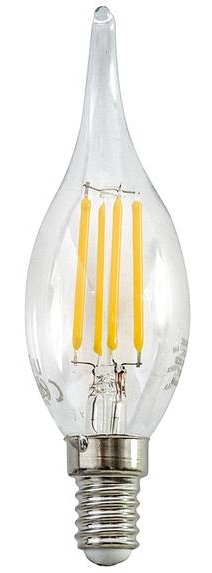 Lampada FILOLED fiamma colpo di vento trasparente 4,5W 4000°K
