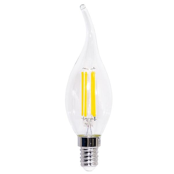 Lampada FILOLED fiamma colpo di vento trasparente 6,5W 4000°K
