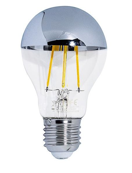 Lampada FILOLED goccia cupola argentata 7W 2700°K