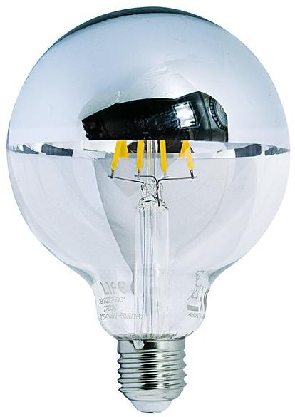 Lampada FILOLED globo Ø125 cupola argentata 6W 2700°K