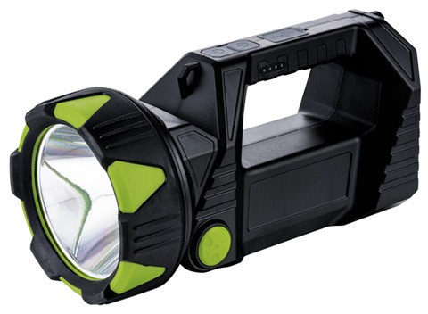 Torcia LED RICARICABILE 10W con led bianchi e rossi e 3 luminosità