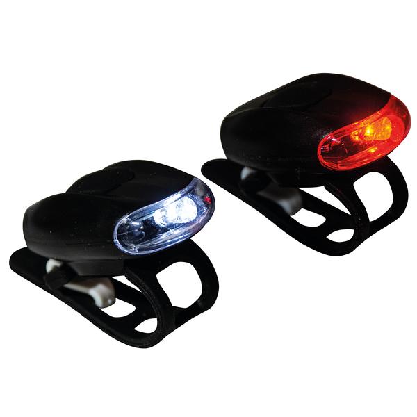Set 2 luci per bicicletta 1 luce bianca anteriore 1 luce rossa posteriore