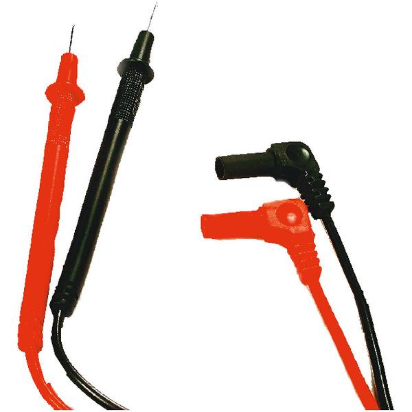 Puntali in acciaio Ø2x17mm x tester Spina Ø4mm cavo sez.0,36mm² x 70cm