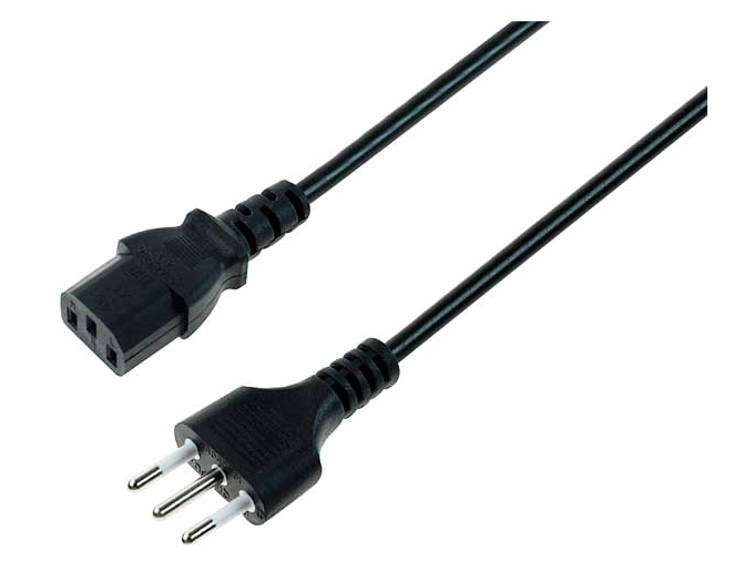 Cavo alimentazione PC spina 10A+T presa IEC C13 IMQ Made in Italy