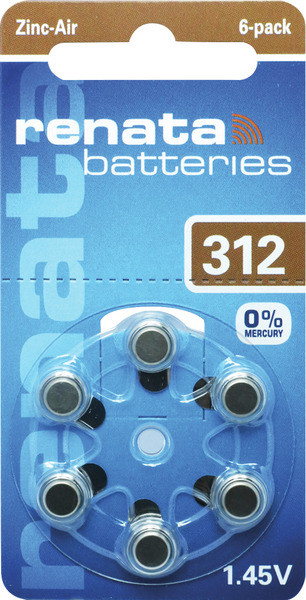 Pila ACUSTICA zinco/aria ZA312 blister 6pz RENATA prezzo x blister