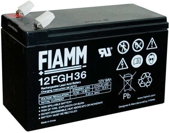Batteria ricaricabile al piombo 12V 9AH FIAMM faston 6,3