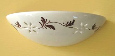 APPLIQUE RADIUS BIANCO E27 TRAFORATA+DECORAZIONE MARRONE