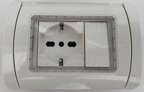 Placca Idrobox IP55 3P Bianco compatibile con Plana
