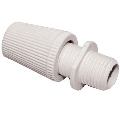 Fermacavo tige filettato M10x1 bianco x cavi H03VV-F 2x0.50 e 2x075