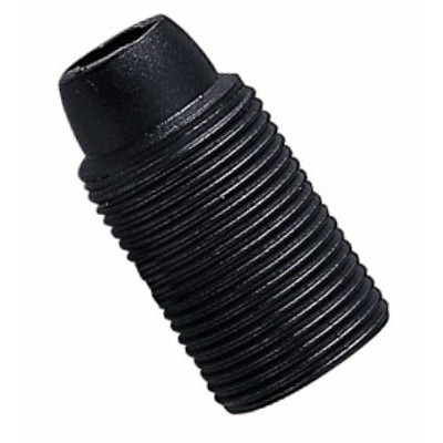 Portalampada E14 filettato in bachelite nero in flowpack