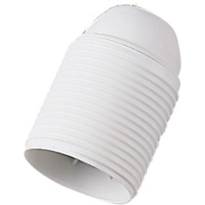 Portalampada E27 filettato in bachelite bianco in flowpack